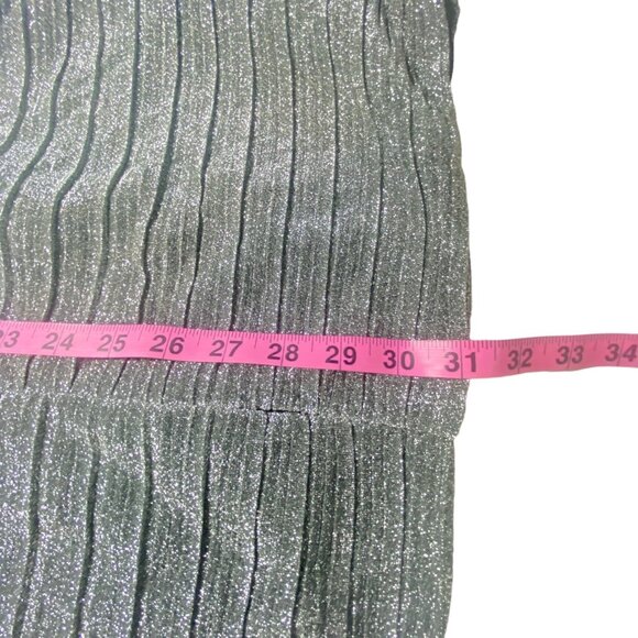 Vtg NINA CANACCI Women Off the Shoulder Mini Dress Sz 10 Silver Cocktail Wedding - Picture 13 of 16